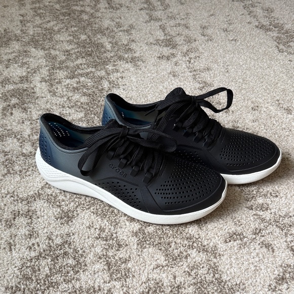 CROCS Shoes - CROCS Black and Blue Athletic Shoes